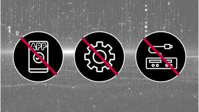 Illustration, die die integrierten KI-Geräuschunterdrückungs-Funktion zeigt, für die keine zusätzliche Software erforderlich ist