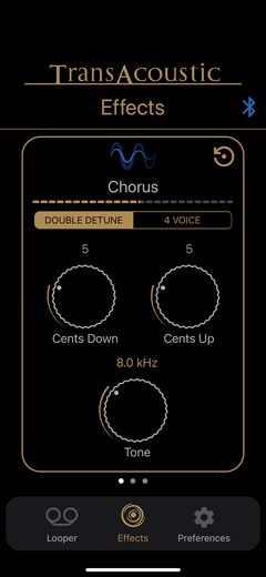 Effektmenü – Chorus-Parameter