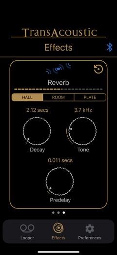 Effektmenü – Reverb-Parameter
