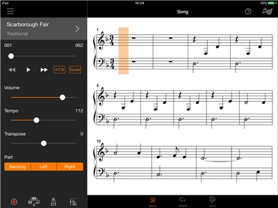 Spielen Sie Ihre Lieblingslieder mit der "Audio To Score" Funktion