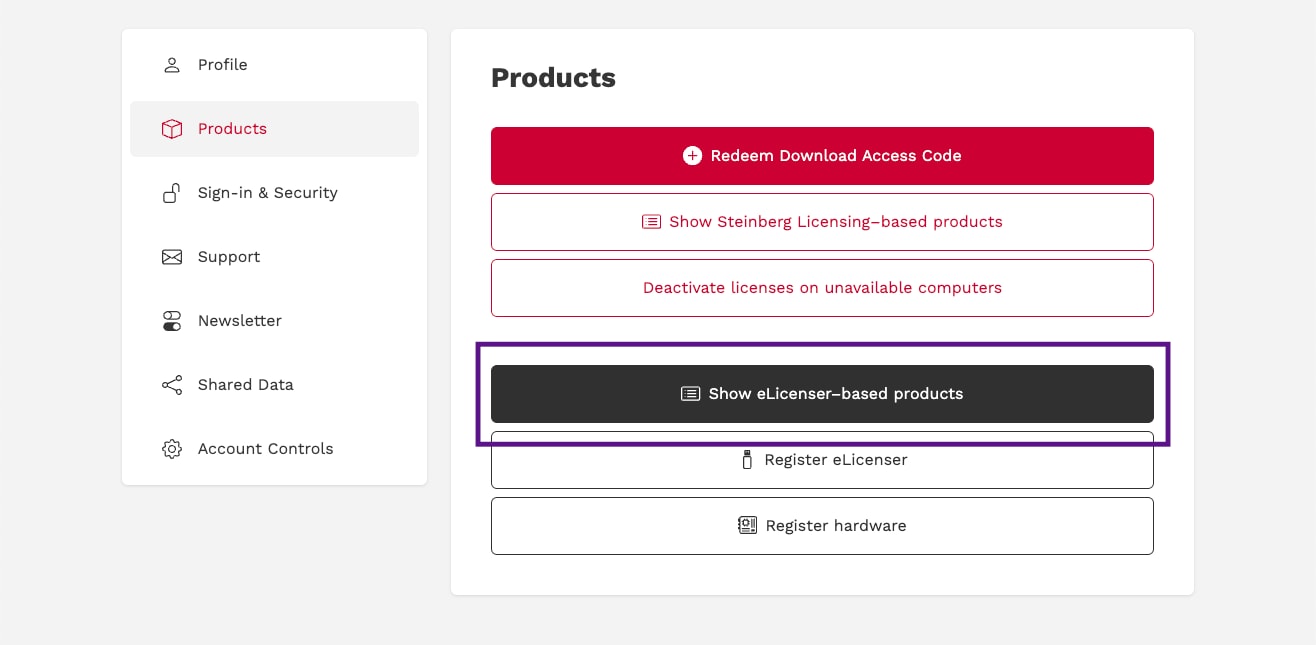 3. Überprüfen Sie, ob VST Rack Pro in MySteinberg registriert ist.