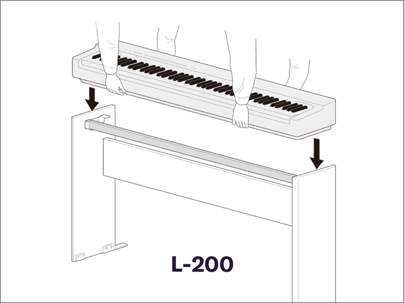 A diagram showing two people setting the P-225 on the optional stand
