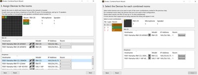 Benutzeroberfläche des Assistenten zum Aufteilen/Zusammenfassen von Räumen