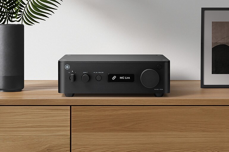 Yamaha WXC-70A compact streamer in a living room