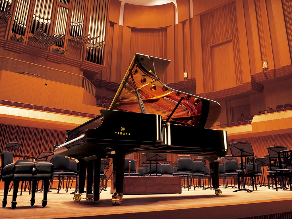 Der Yamaha CFX Konzertflügel, dessen klarer, ausgewogener Klang und natürliche Resonanz in der CFX-Klangfarbe der ARIUS Pianos reproduziert werden.
