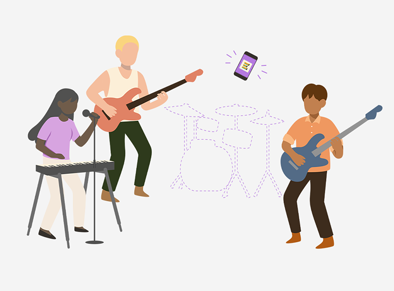 Die Extrack-Musikübungs-App ersetzt Bandmitglieder, die nicht an einer Probe-Session teilnehmen können.