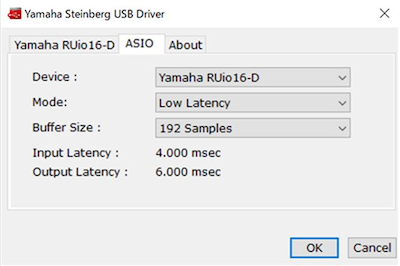 2. Click the ASIO tab on the window below and change Buffer Size to a value larger than the current value.