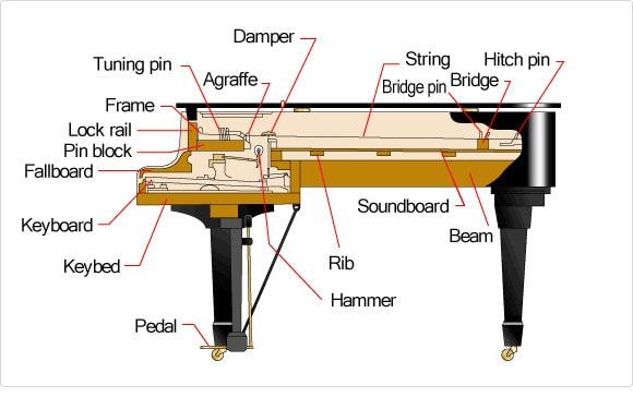Schematic Rendering of a Grand Piano