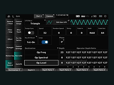 Part-LFO-Ziel für AN-X und FM-X